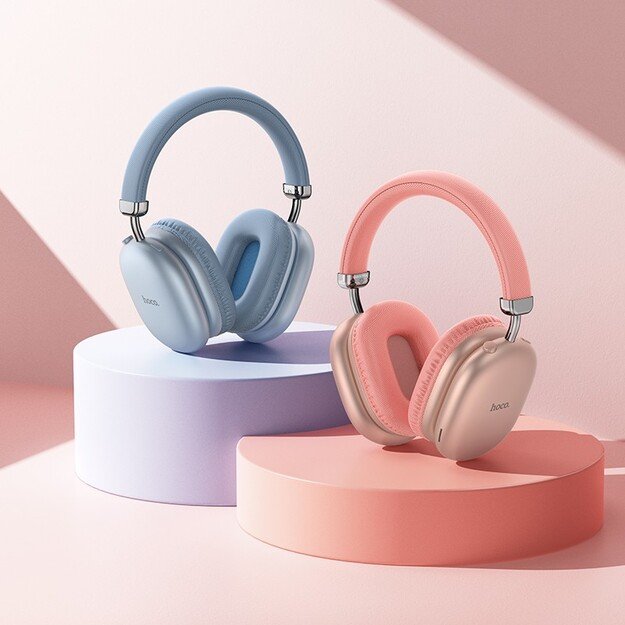 Belaidės ausinės Hoco W35 Max rožinės 1