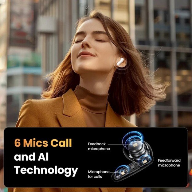 Belaidės ausinės Ugreen HiTune H6 Pro Active Noise-Cancelling Earbuds (35873) baltos 4