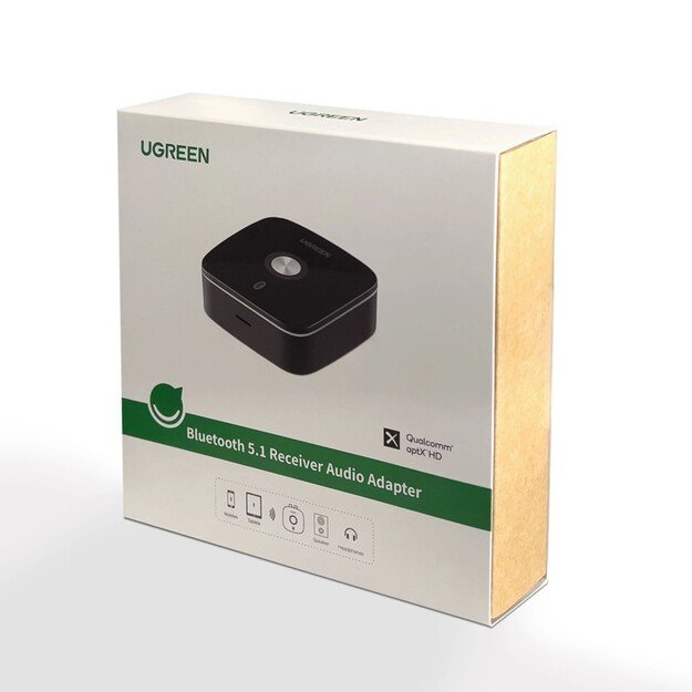 Bluetooth adapteris imtuvas Ugreen CM106 2xRCA/AUX Bluetooth 5.1 juodas 5