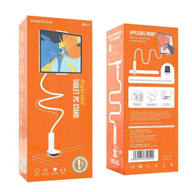 Borofone BH24 telefono laikiklis tvirtinamas prie stalo baltas 5