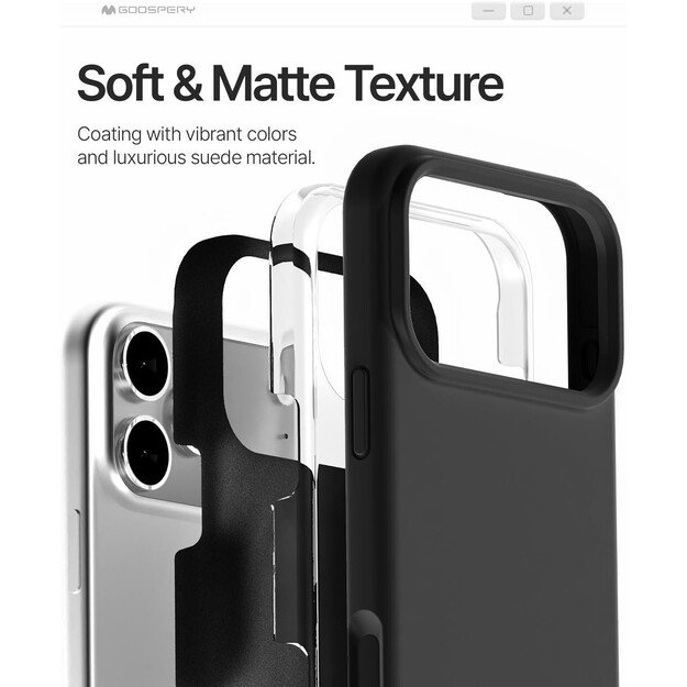 Dėklas Mercury Pure Magsafe Silicon Case Apple iPhone 17 Pro juodas 3