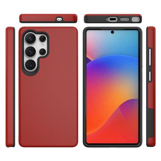 Dėklas Perfectionists Triangle Case Samsung S938 S25 Ultra raudonas 2