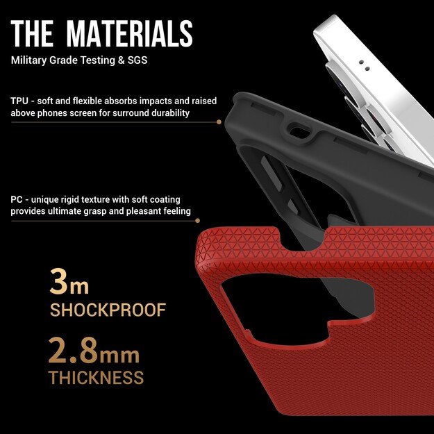 Dėklas Perfectionists Triangle Case Samsung S938 S25 Ultra raudonas 3