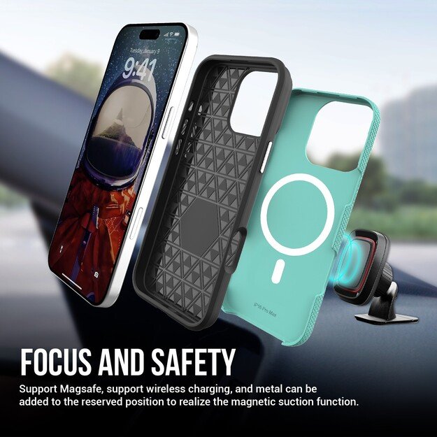 Dėklas Perfectionists Triangle Mag Case Apple iPhone 12 Pro Max žalias 1