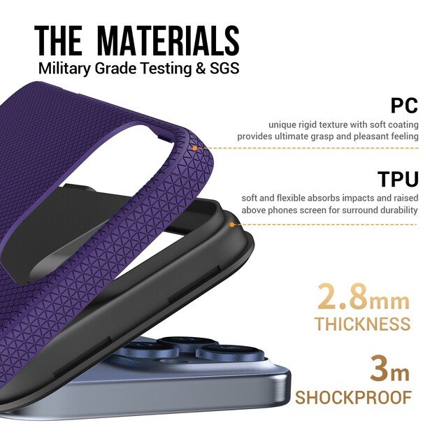 Dėklas Perfectionists Triangle Mag Case Apple iPhone 16 Pro Max violetinis 4