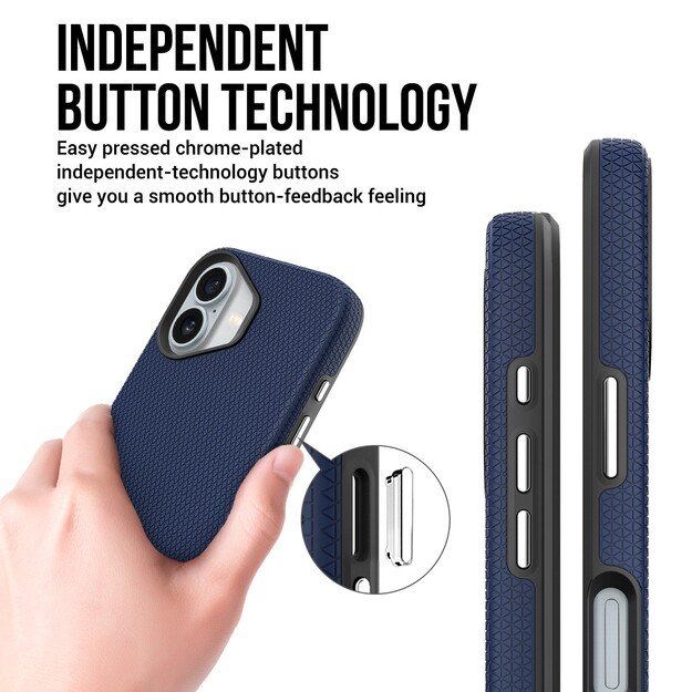 Dėklas Perfectionists Triangle Mag Case Apple iPhone 16 tamsiai mėlynas 3