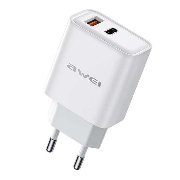 Įkroviklis Awei PD81-EU 22.5W USB-A/USB-C baltas