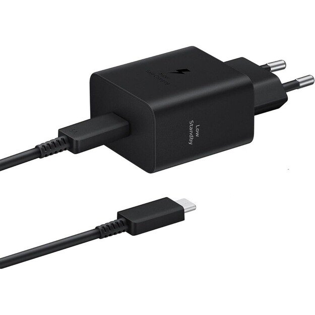 Įkroviklis Samsung EP-T4511XBEGWW 45W + USB-C to USB-C cable 1.8m juodas 1