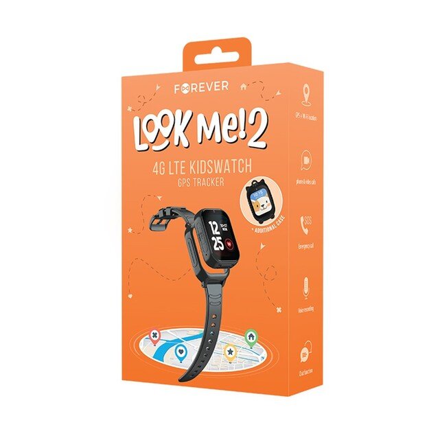 I&scaron;manusis laikrodis vaikams Forever Smartwatch GPS WiFi 4G Kids Look Me KW-510 juodas 2