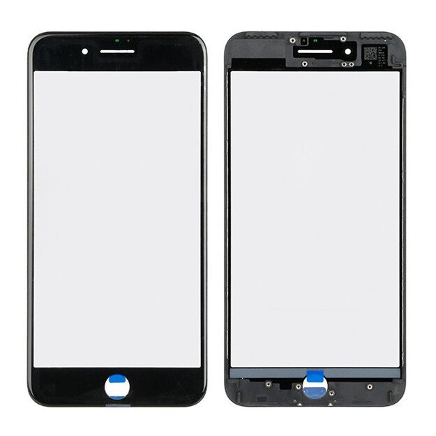 LCD stikliukas Apple iPhone 7 Plus su rėmeliu ir OCA juodas V2 ORG