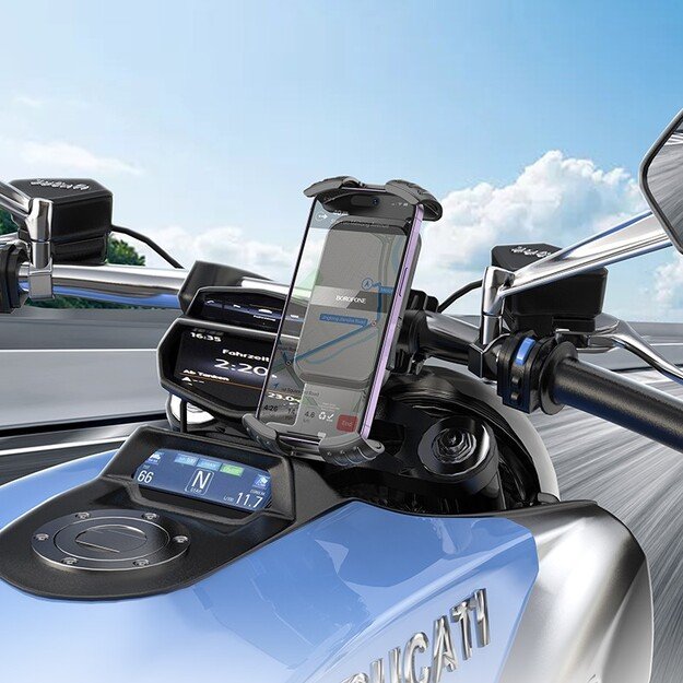 Telefono laikiklis dviračiui, motociklui Borofone BH105 juodas 1