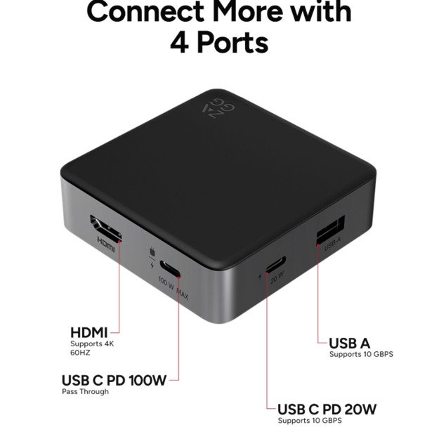 ZAGG 4 Port Hub Black/Grey 3