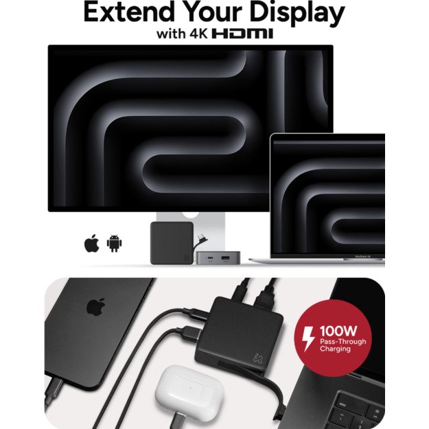 ZAGG 4 Port Hub Black/Grey 5