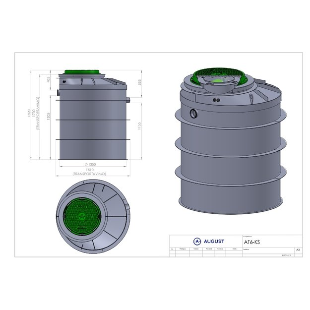 Įrenginys nuotekų valymo AT6KS 405mm įgilinim. (4 žm.) 1