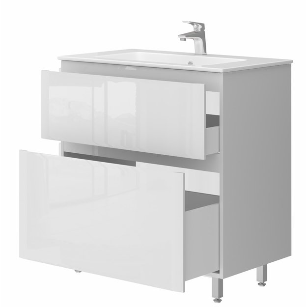 Vonios kambario spintelė su praustuvu Ester ES-80 balta 5