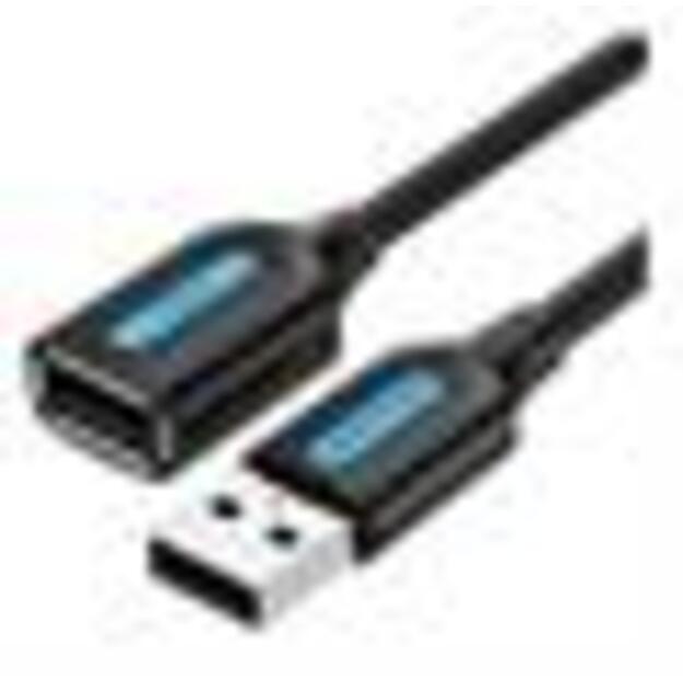 CABLE USB2.0 MALE TO FEMALE/0.5M BLACK CBIBD VENTION 1