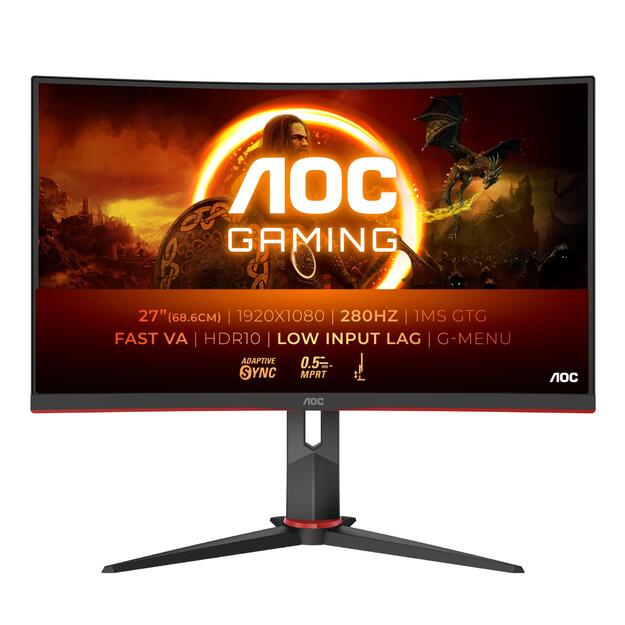 LCD Monitor|AOC|C27G2Z3/BK|27 |Gaming/Curved|Panel VA|1920x1080|16:9|240Hz|Matte|1 ms|Tilt|C27G2Z3/BK