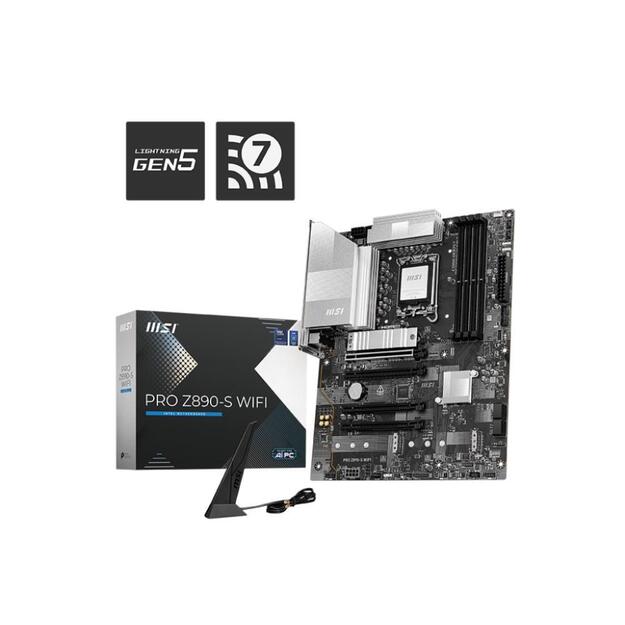 Mainboard|MSI|Intel Z890|LGA1851|ATX|Memory DDR5|Memory slots 4|1xPCI-Express 3.0 1x|2xPCI-Express 4.0 4x	|1xPCI-Express 5.0 16x|3xM.2|1xHDMI|1xDisplayPort|4xUSB 2.0|2xUSB 3.0|1xUSB-C|1xUSB-C w/Thunderbolt|3xAudio port|PROZ890-SWIFI