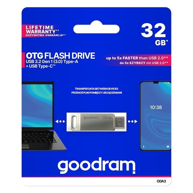 Atmintinė Goodram ODA3 32GB OTG USB 3.0 + Type-C 3