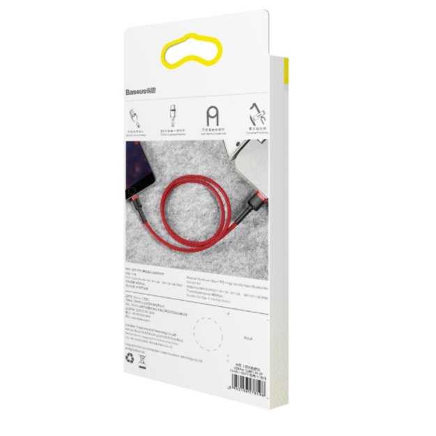 Cafule Cable durable nylon cable USB / Lightning QC3.0 2.4A 1M Red 3