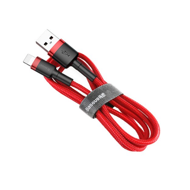 Cafule Cable durable nylon cable USB / Lightning QC3.0 2.4A 1M Red