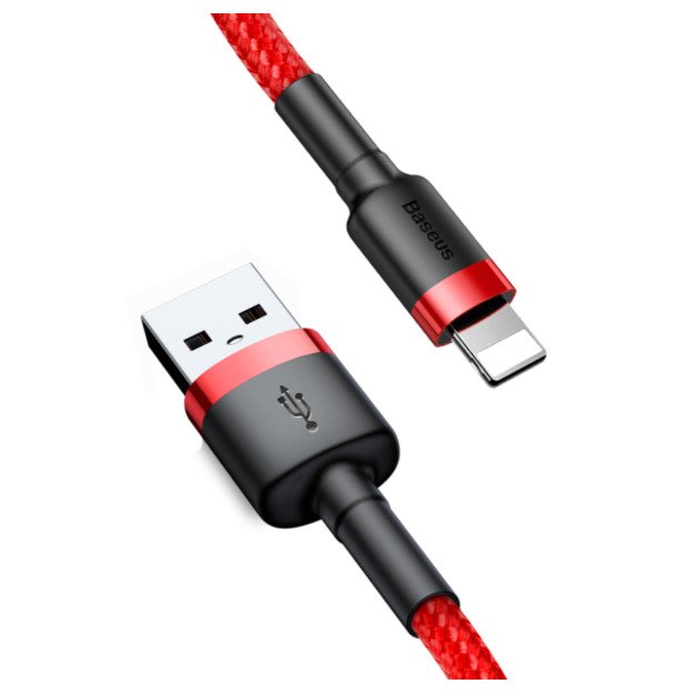 Cafule Cable durable nylon cable USB / Lightning QC3.0 2.4A 1M Red 2