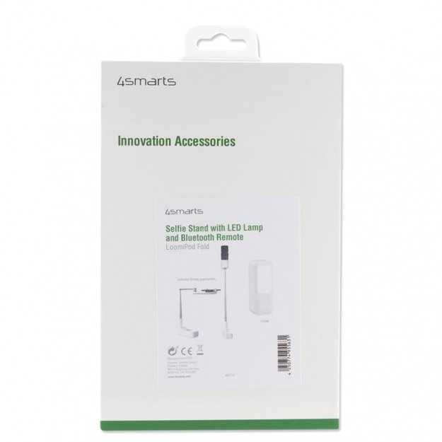 Selfie Stand LoomiPod Fold with LED Lamps and Bluetooth Remote for Smartphones white 5