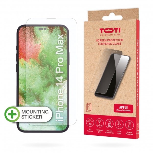 TEMPERED glass 2D screen protector full cover for  iPhone 14 Pro Max (6,7 ), Transparent