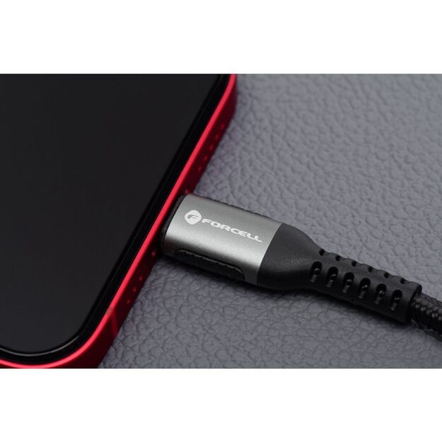 Cable USB A to Lightning Forcell F-Energy 2,4A 12W Cafule 2 m C257 black 17