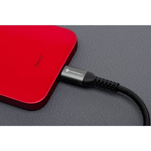 Cable USB A to Lightning Forcell F-Energy 2,4A 12W Cafule 2 m C257 black 14