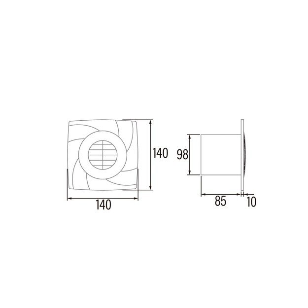 I&scaron;traukimo ventiliatorius Cata B-10 PLUS 4