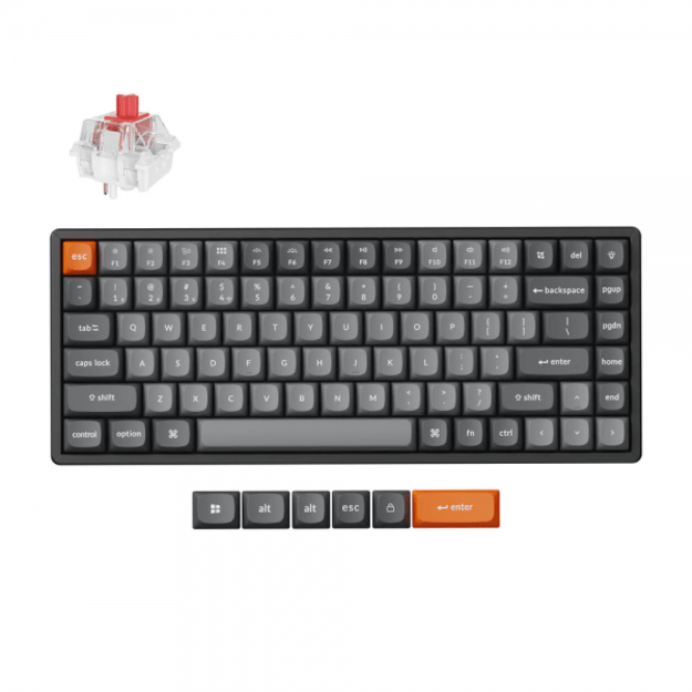 Keychron K2 Max Wireless (K2M-J1) - US Layout - Hot-Swappable Super Red - Black (Juoda) Mechaninė Belaidė Žaidimų Klaviatūra