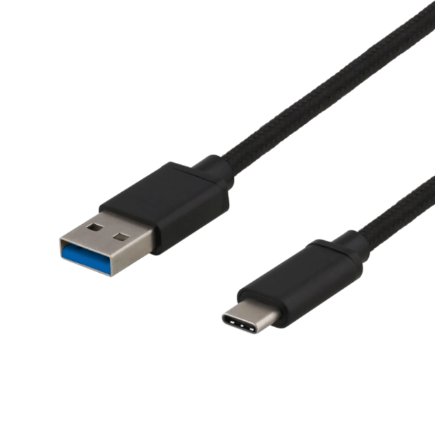 Deltaco USBC-1152 1m 3A 60W Black (Juodas) USB Kabelis