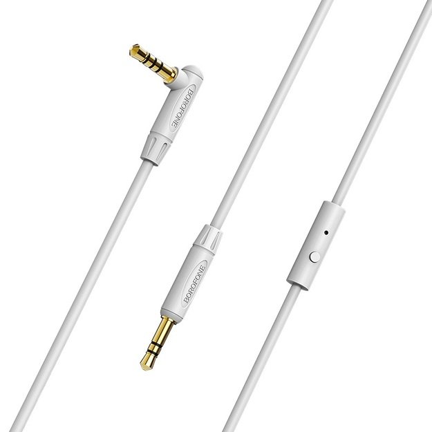 Audio adapteris 3,5mm į 3,5mm Borofone BL5 AUX su mikrofonu pilkas 1