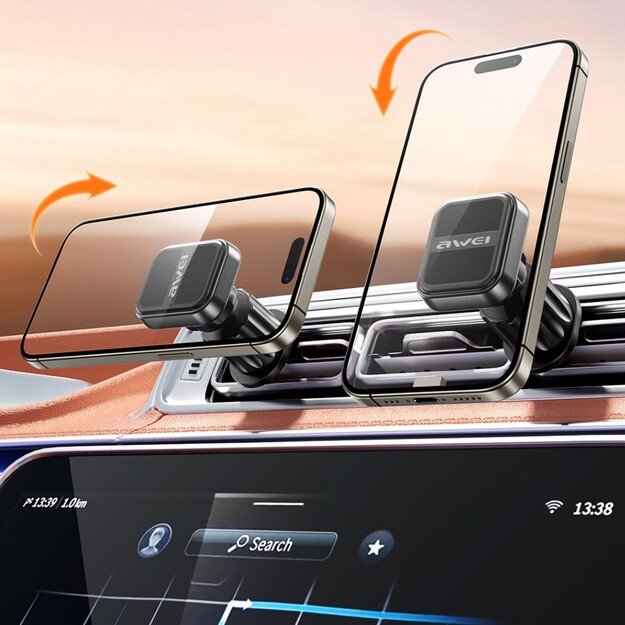 Automobilinis telefono laikiklis Awei X52 Magnetic (air vent) juodas 4