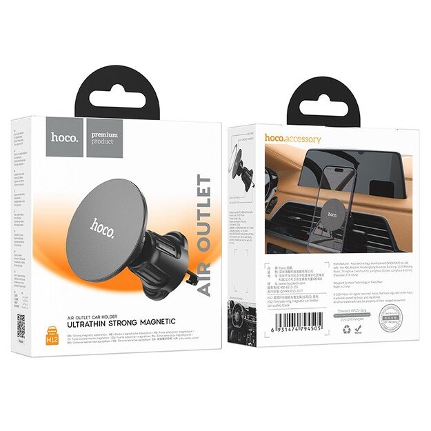 Automobilinis telefono laikiklis Hoco H12 (air vent) juodas 5