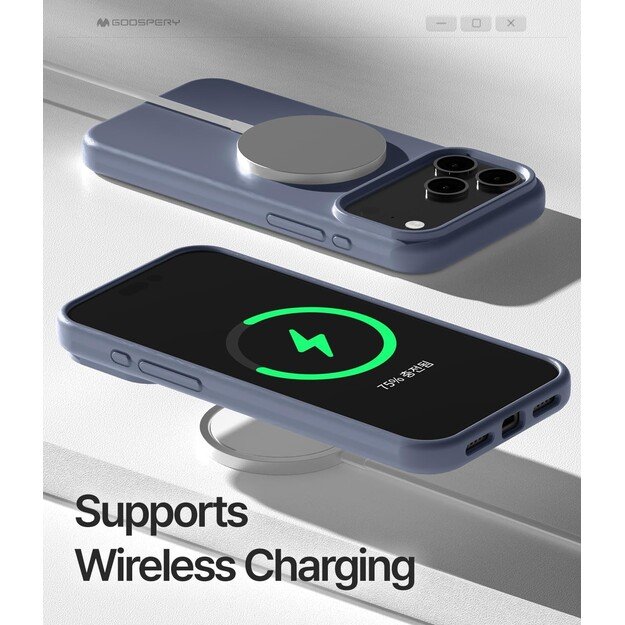 Dėklas Mercury Pure Magsafe Silicon Case Apple iPhone 17 Pro levandos pilka 4