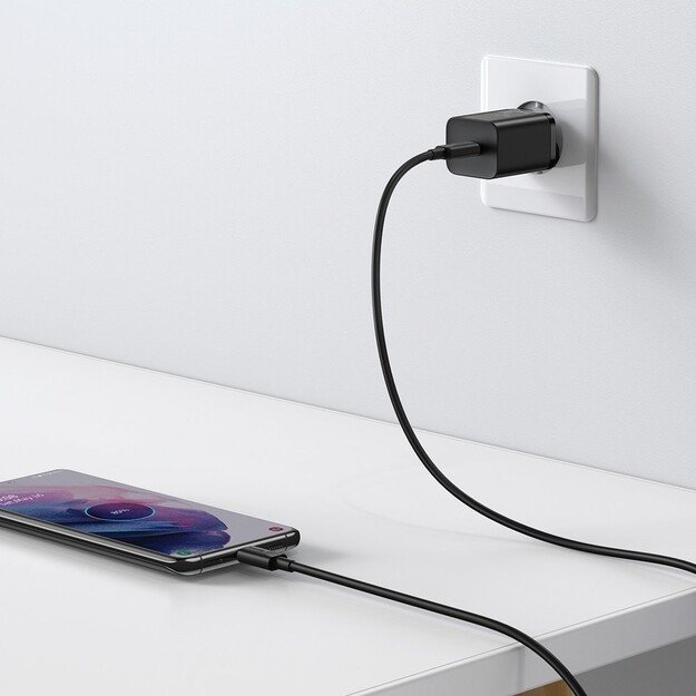 Įkroviklis Baseus Super Si 25W USB-C + USB-C to USB-C cable 1.0m juodas TZCCSUP-L01 3