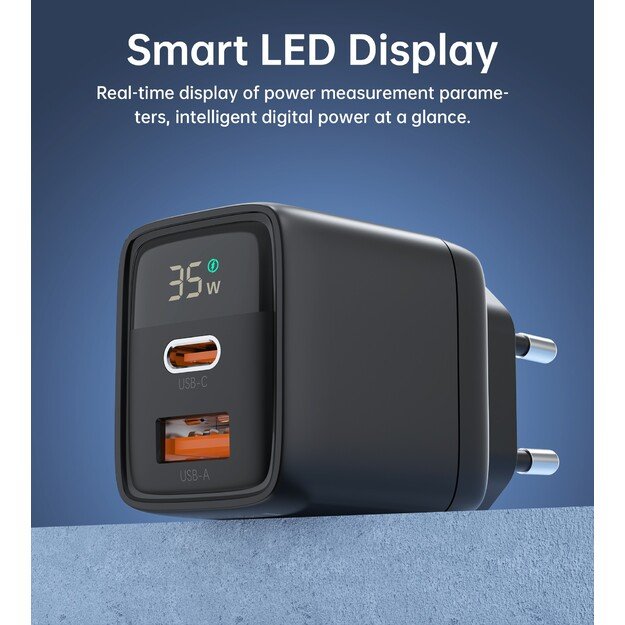 Įkroviklis Choetech PD6052 35W USB-C/USB-A juodas 2