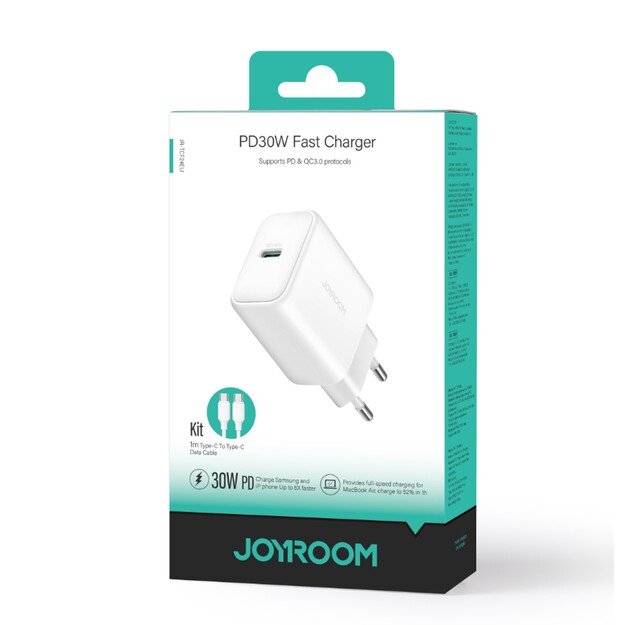 Įkroviklis Joyroom JR-TCF24 30W USB-C + USB-C to USB-C cable 1.0m baltas 5