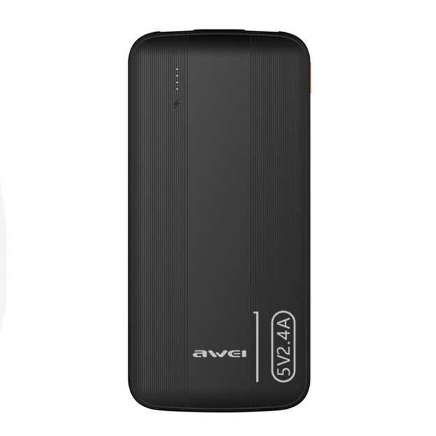 I&scaron;orinė baterija Power Bank Awei P20K 5V/2.4A 10000mAh juoda