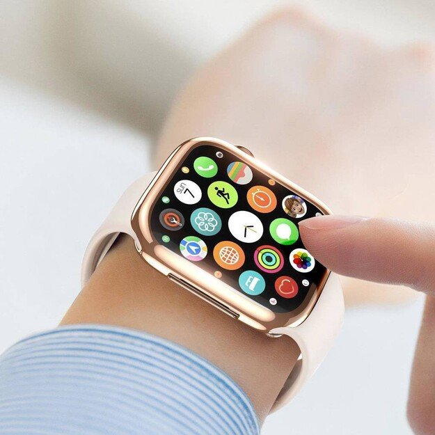 LCD apsauginis stikliukas/dėklas Dux Ducis Samo Apple Watch 45mm rožinis 2