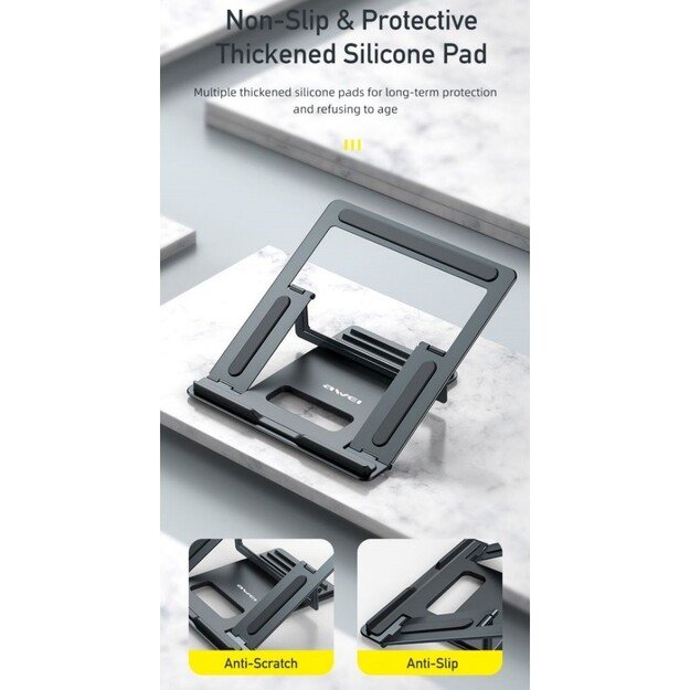 Stovas ne&scaron;iojamam kompiuteriui Awei X30 pilkas 3