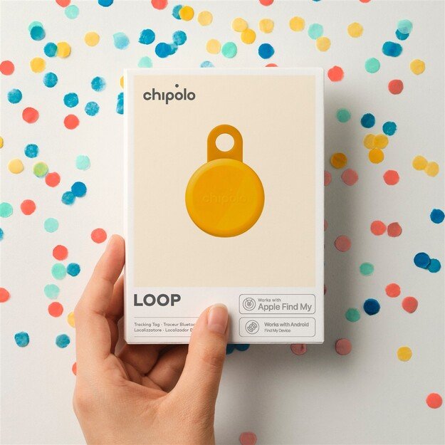 Chipolo LOOP &ndash; Rechargeable Bluetooth Tracker with Silicone Loop for iOS & Android, Honey 2