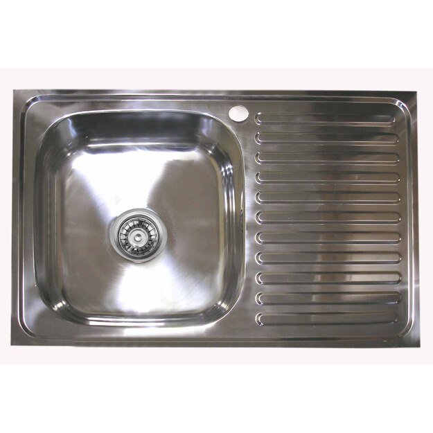 Nerūdijančio plieno plautuvė 878 de&scaron;inė uždedama su sifonu