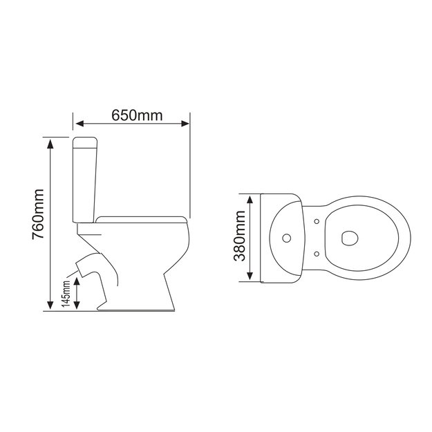Klozetas ALFA 006B su 45 laipsnių nuotaku 1