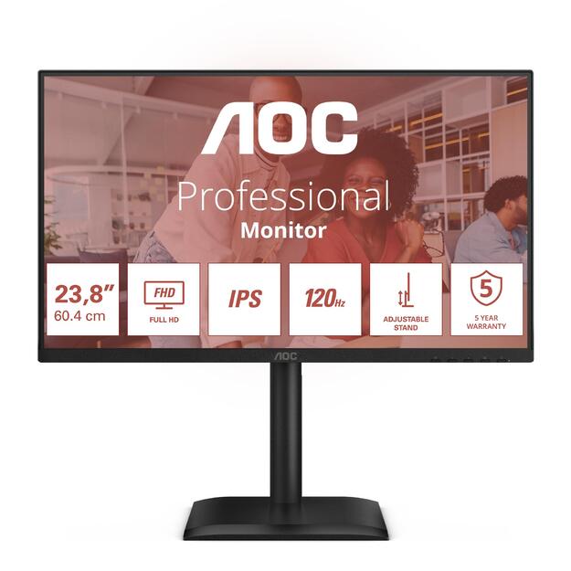 LCD Monitor|AOC| 60.5 cm (23.8 )|1920 x 1080 pixels|Full HD|Native aspect ratio 16:9|LED|Flat|24E4U
