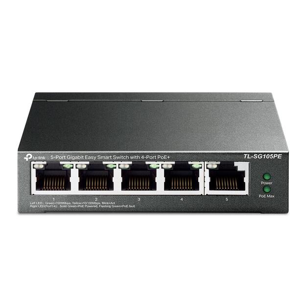 Switch|TP-LINK|Desktop/pedestal|5x10Base-T / 100Base-TX / 1000Base-T|PoE ports 4|TL-SG105PE