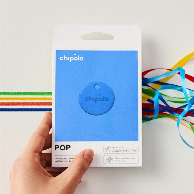 Chipolo POP &ndash; Bluetooth Tracker with Replaceable Battery for iOS & Android, Blue