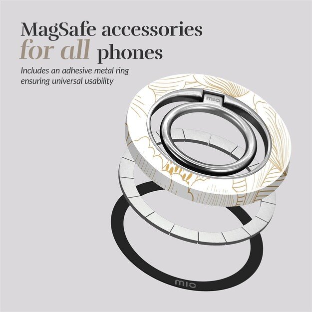 MIO White Roses Magsafe Case Compatible Ring Holder 3